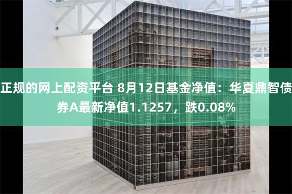 正规的网上配资平台 8月12日基金净值：华夏鼎智债券A最新净值1.1257，跌0.08%