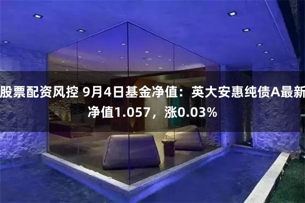 股票配资风控 9月4日基金净值：英大安惠纯债A最新净值1.057，涨0.03%