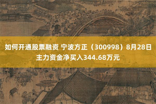 如何开通股票融资 宁波方正（300998）8月28日主力资金净买入344.68万元