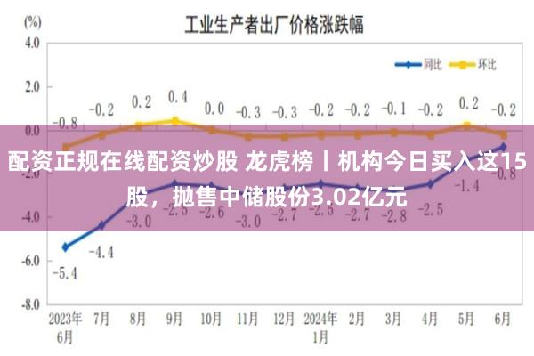 配资正规在线配资炒股 龙虎榜丨机构今日买入这15股，抛售中储股份3.02亿元