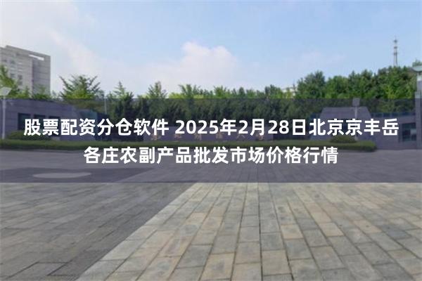 股票配资分仓软件 2025年2月28日北京京丰岳各庄农副产品批发市场价格行情